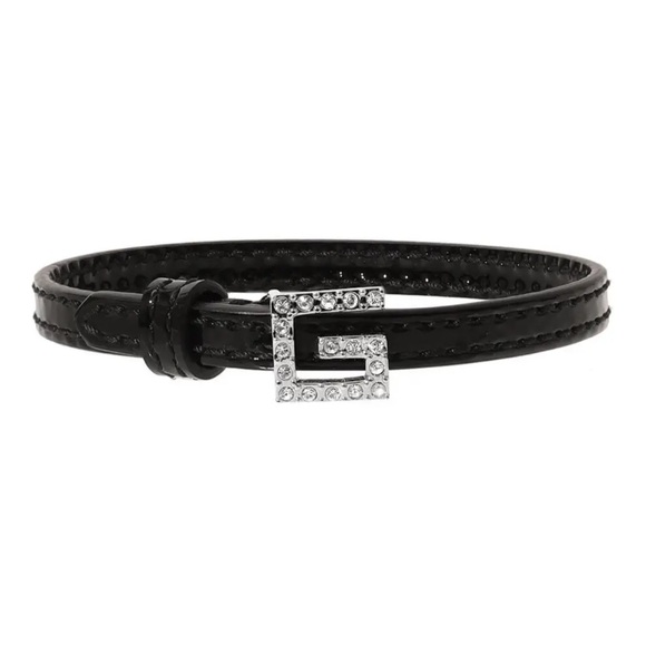 Gucci Jewelry - 🆕️ GUCCI Black PATENT LEATHER Bracelet with CRYSTAL SQUARE G Buckle Size M🌟🖤
